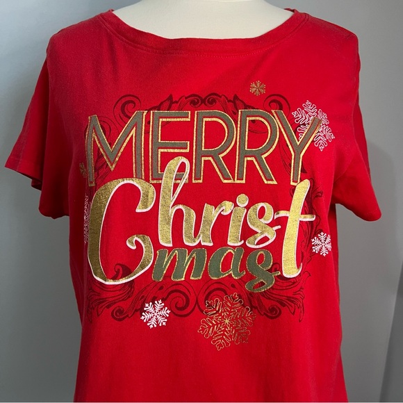 Holiday Time XL Red Short Sleeve Christmas Holiday T-Shirt Tee - Picture 4 of 11